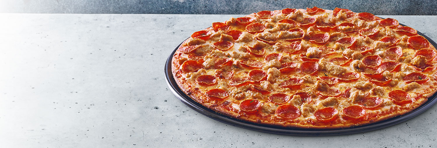 Donatos Pizza with Pepperoni and Sausage