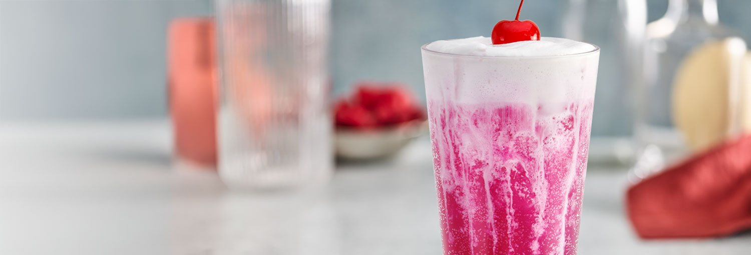 Desert Pear Fizzy Soda with cold foam