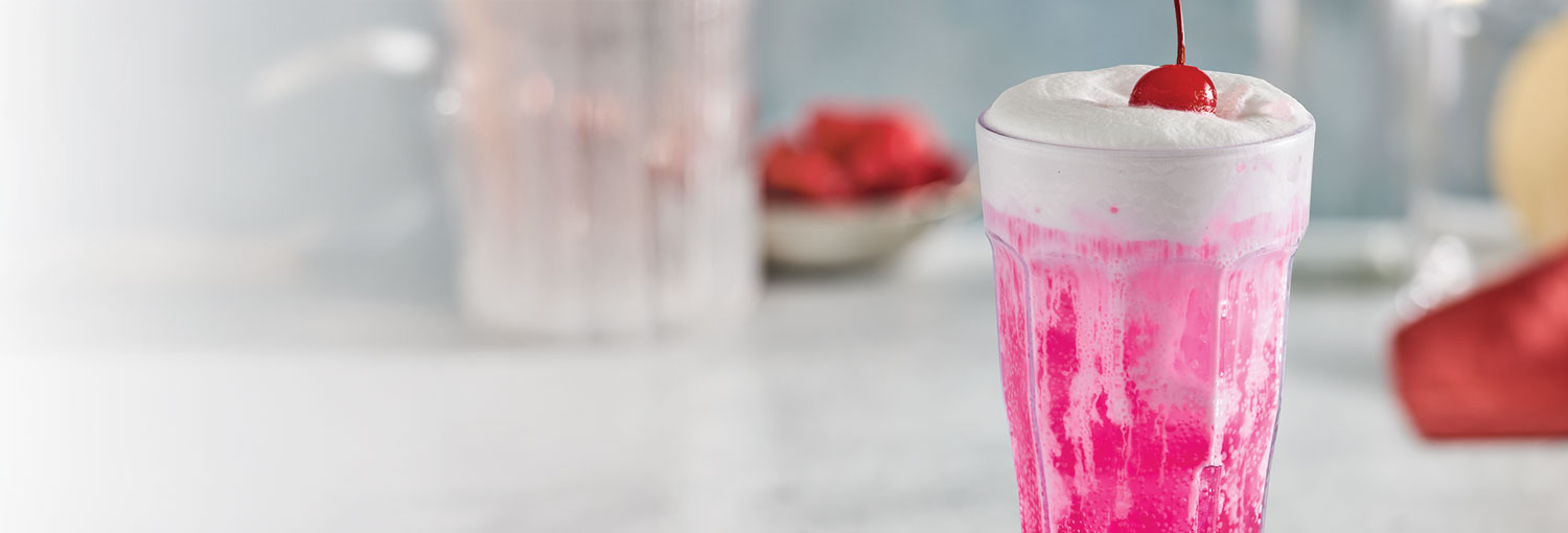 Kids Dragon Fruit Fizzy Soda with cold foam