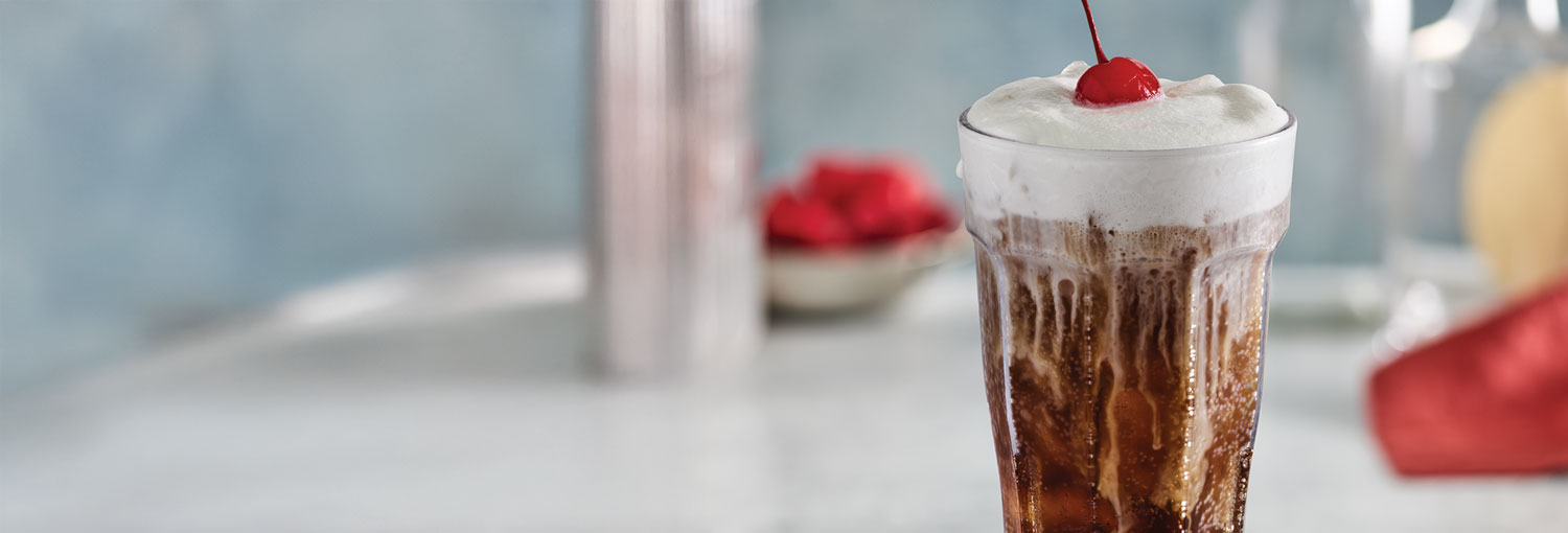 Kids Vanilla Dr. Pepper Fizzy Soda with cold foam