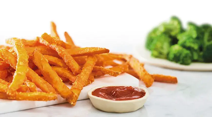 Sweet Potato Fries and Steamed Broccoli